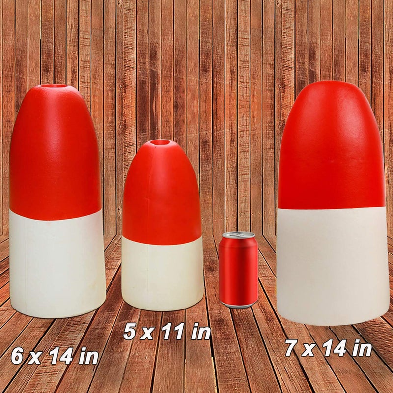 Shaddock Fishing Crab Fishing Trap Floats Buoy - Kayak Outrigger Stabilizer Crab Pot Markers 5x11 6x14 7x14 inch Red/White - Image 4